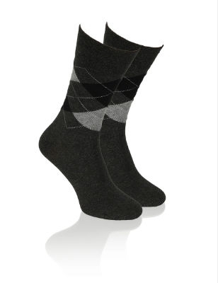MEN FASHION SOCKS ARGYLE 2P 