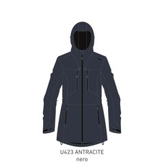 WOMAN LONG JACKET FIX HOOD 