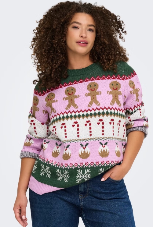 ONLXMAS HO LS O-NECK KNT 