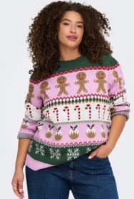 ONLXMAS HO LS O-NECK KNT 